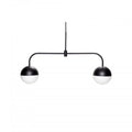 Outlet Hubsch Black Metal and Opal Glass Double Pendant