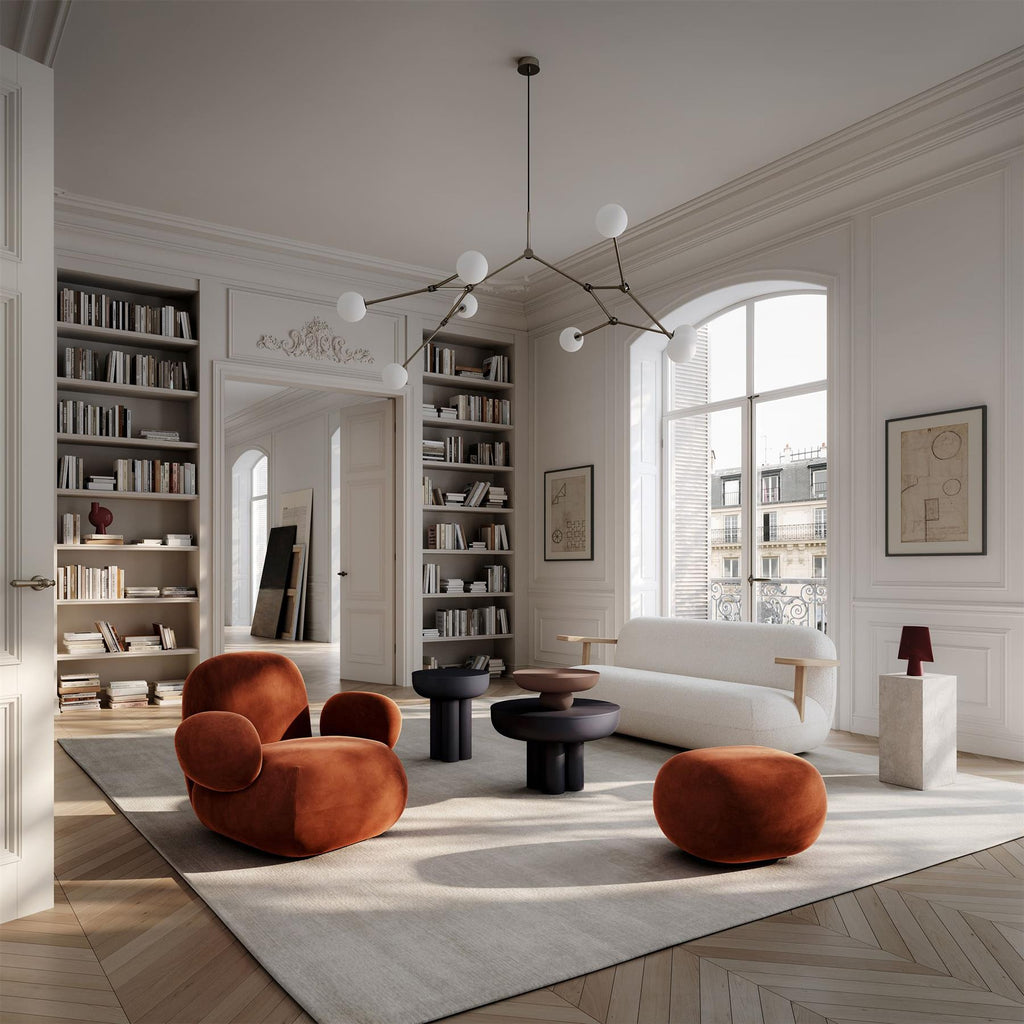 101 Copenhagen Toe Armchair Flat with Ottoman