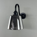 Old School Electric Tapered Smoked Glass Wall Light : Swan Arm