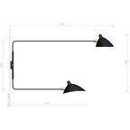 Serge Mouille Applique Pivotants 2 Rotating Arms Wall Lamp