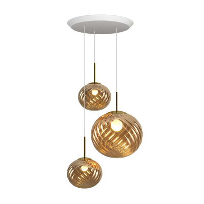 Tom Dixon Whirl Trio Round LED Cluster Pendant Light