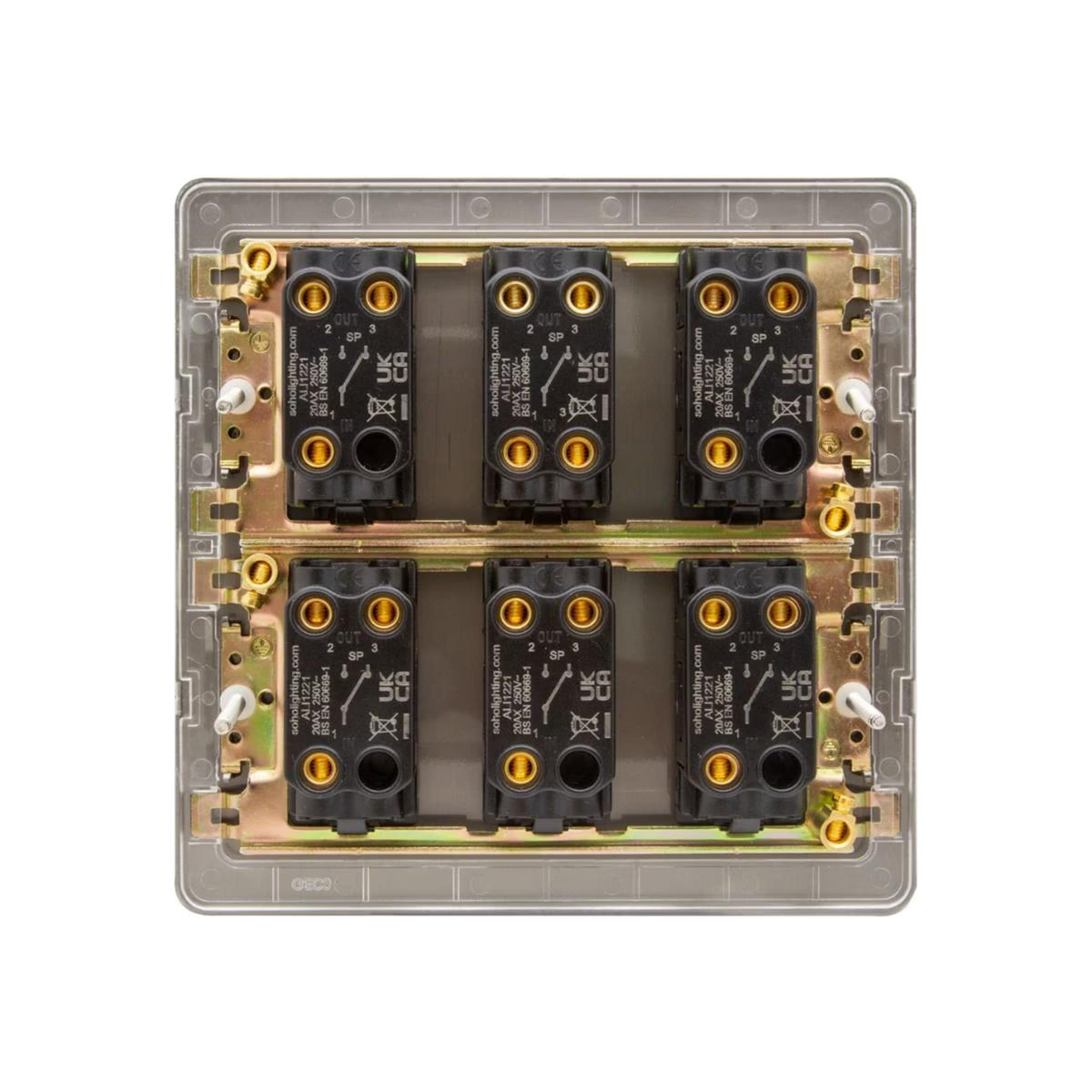 Soho Lighting Eton Collection Bronze 20A 6 Gang 2 Way Toggle Switch