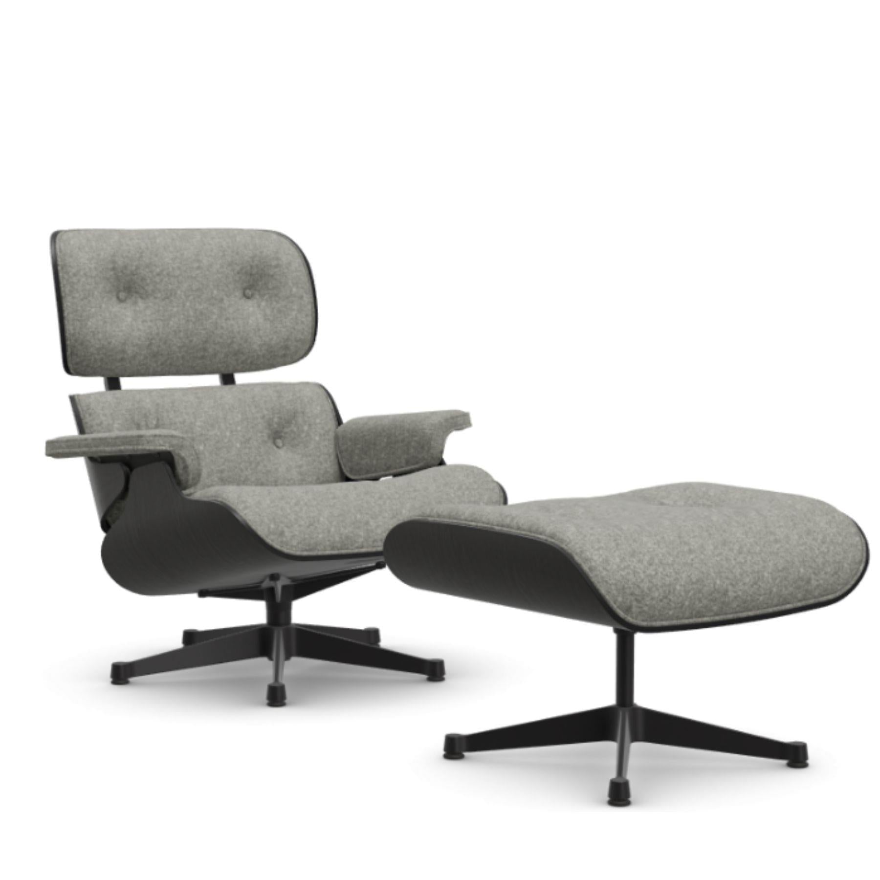 Vitra Eames Contemporary Lounge Chair and Footstool in Black Chestnut