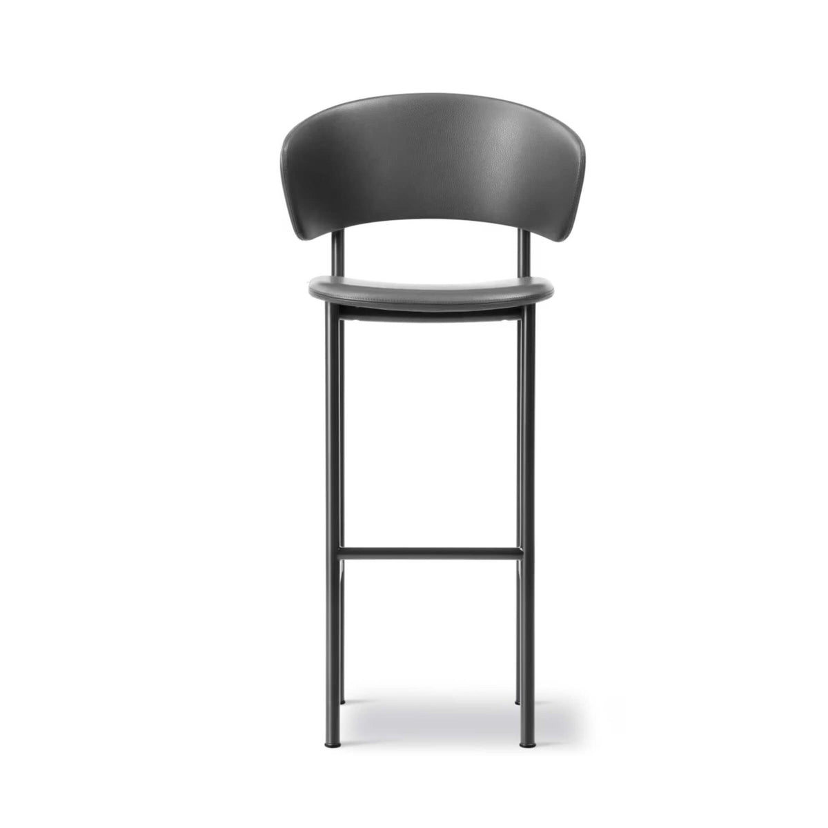 Fredericia Plan Arm Bar Stool with Metal Legs, Fully Upholstered