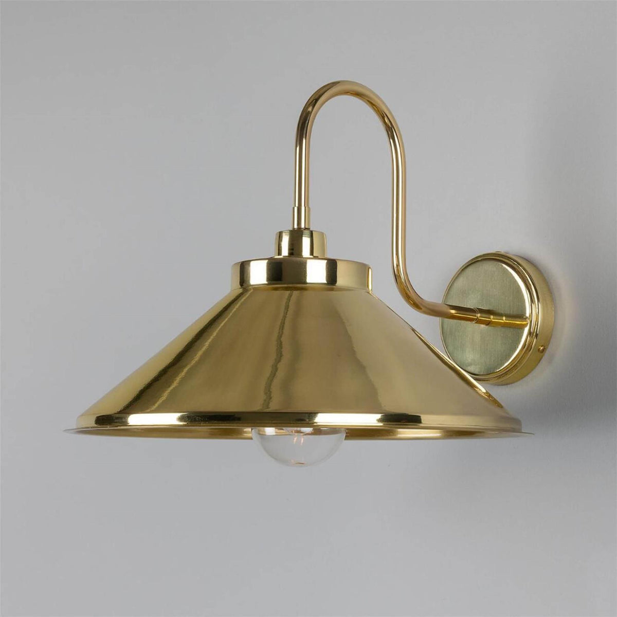 Mullan Lighting Nerissa Brass Swan Neck Wall Light