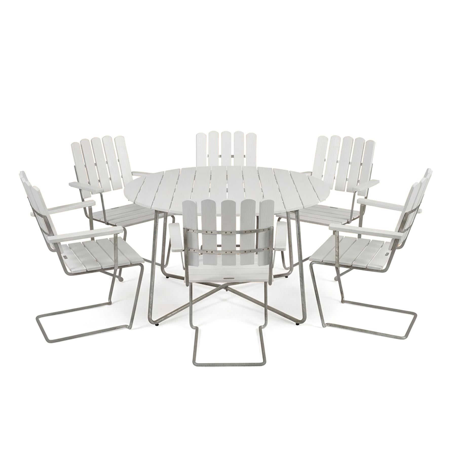 Grythyttan Stålmöbler Round Outdoor Dining Set - Curated by Holloways of Ludlow