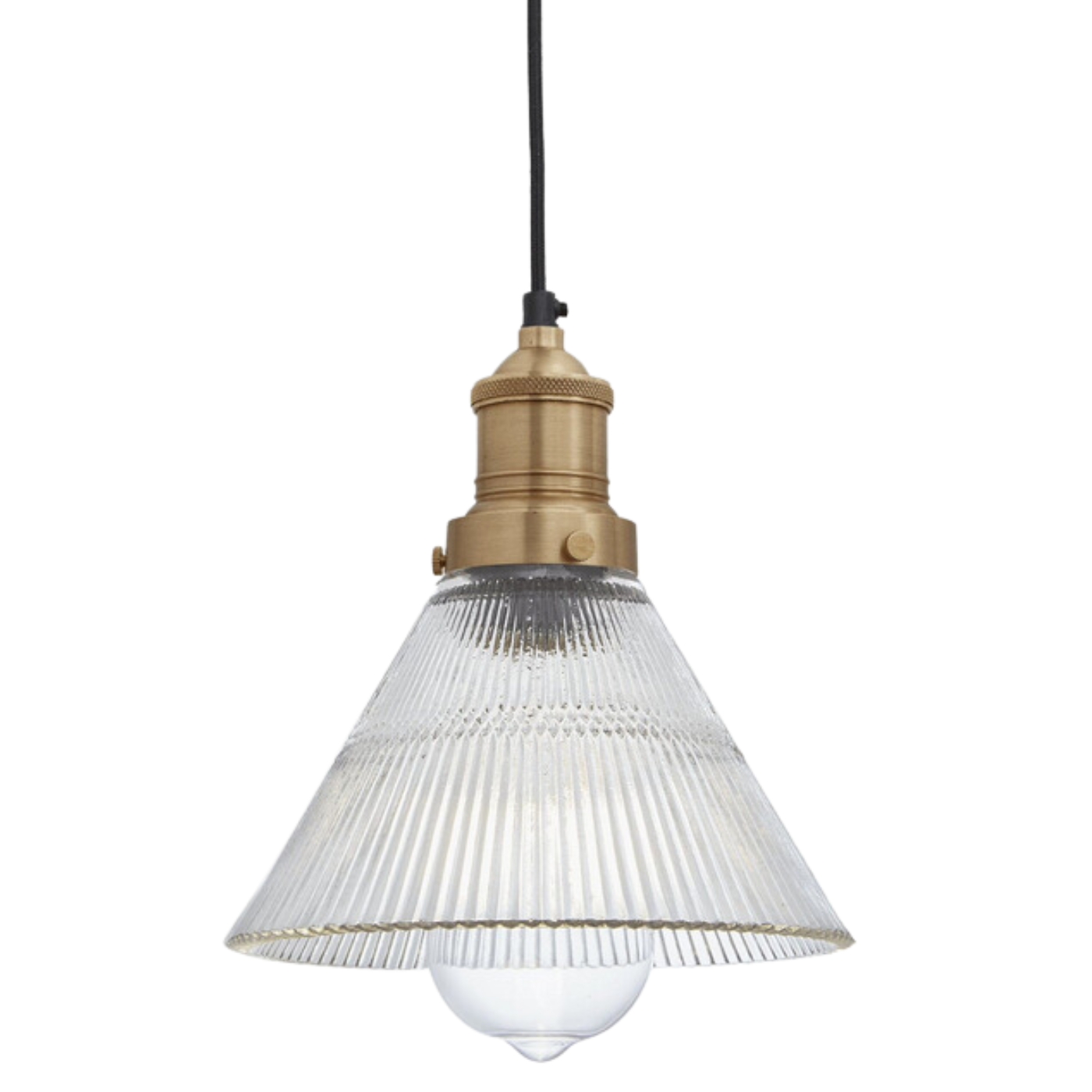 Industville Brooklyn Ribbed Glass Pendant Light
