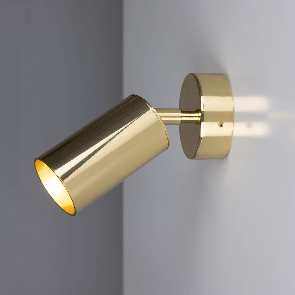 Mullan Lighting Evanston Directional Brass Wall Spotlight