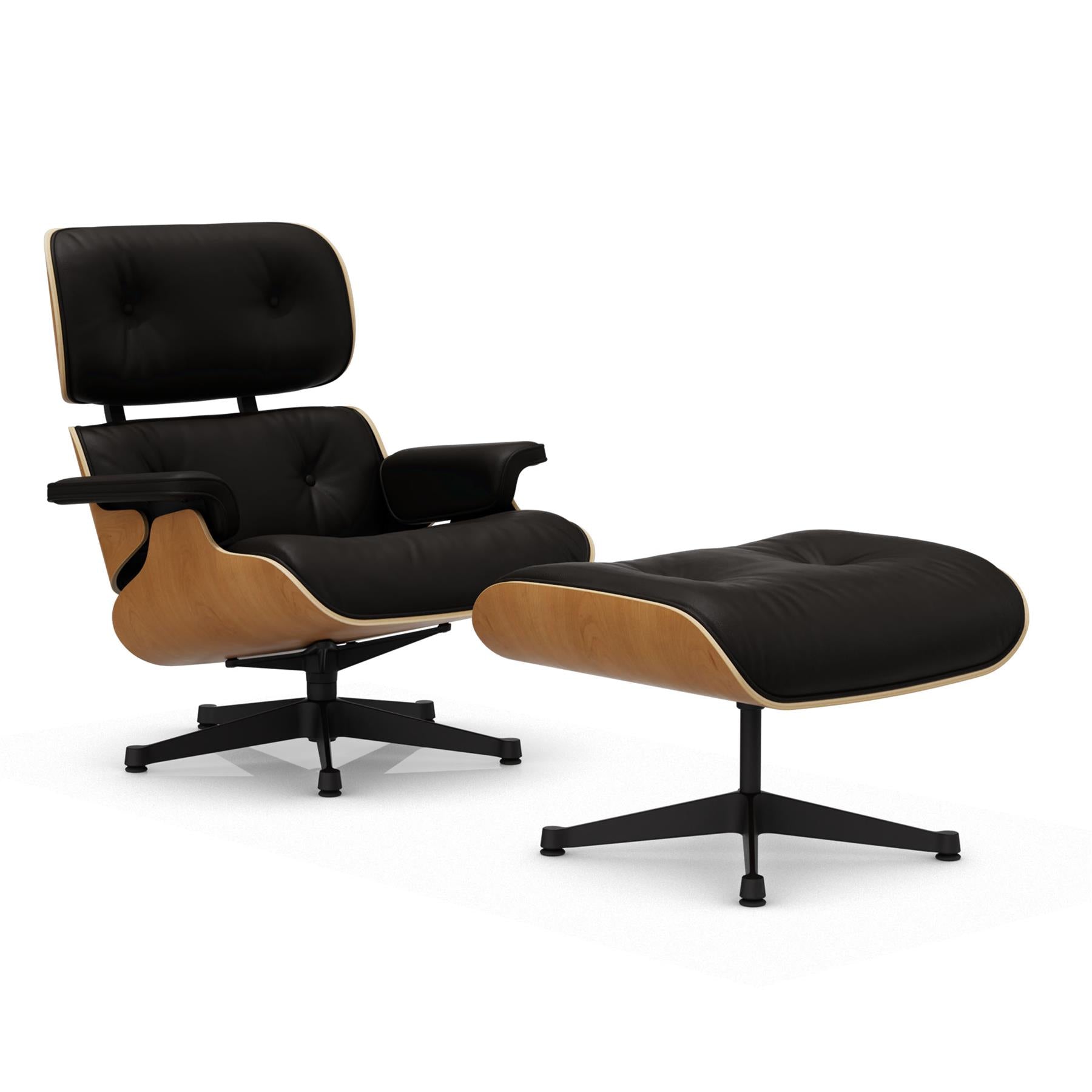 Vitra Eames Contemporary Lounge Chair and Footstool in Cherry