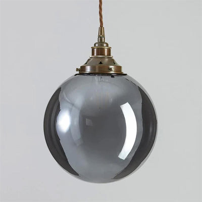 Outlet Old School Electric Globe Blown Glass Pendant Light - Antique Brass, Large 30cm Globe