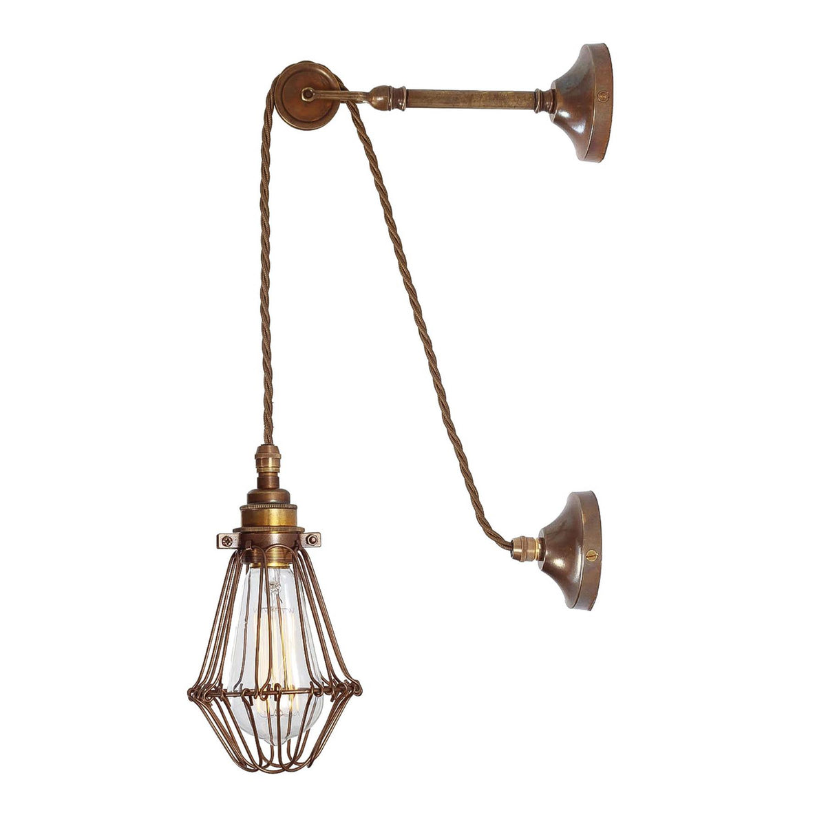 Mullan Lighting Vintage Adjustable Cage Wall Light
