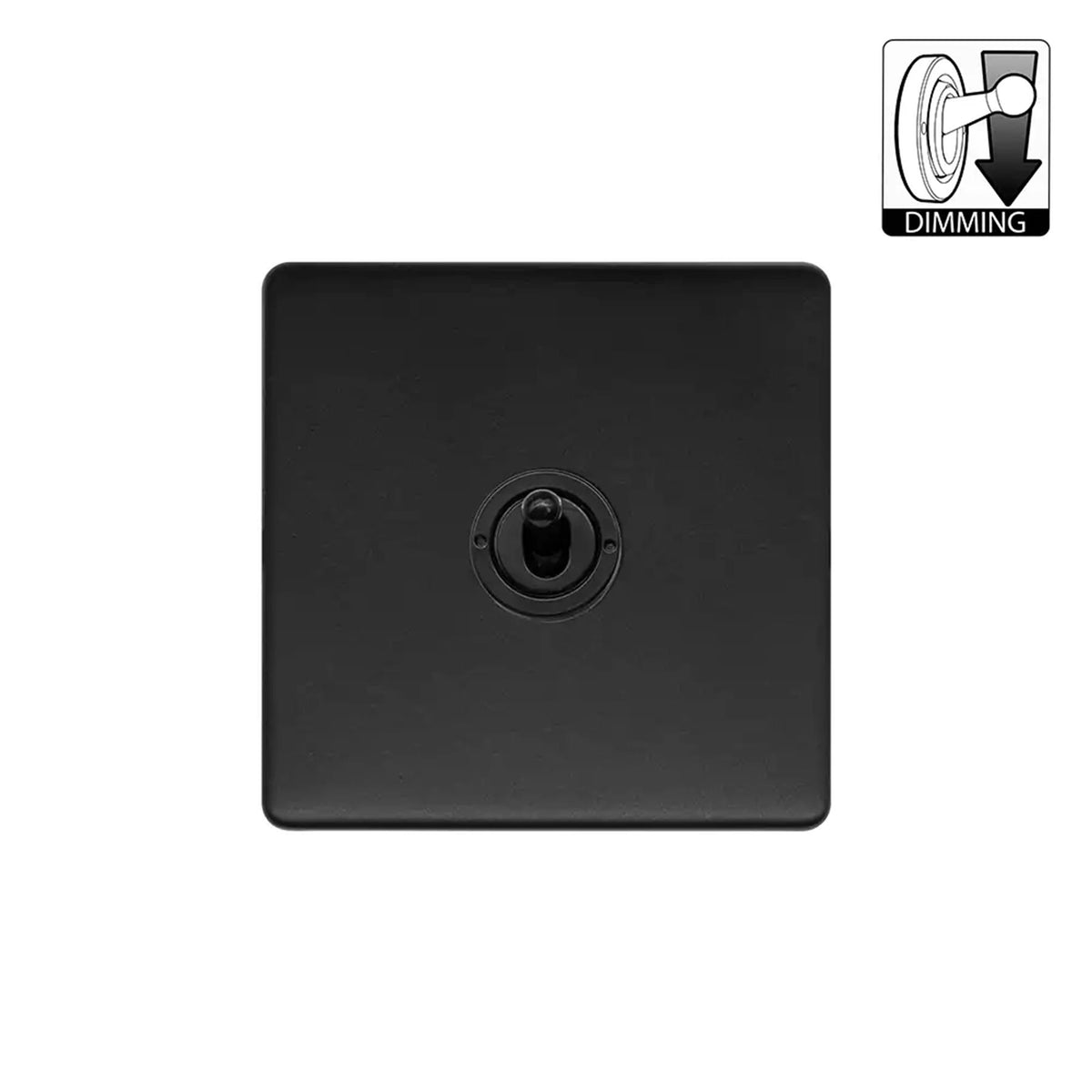 Soho Lighting Camden Collection Matt Black 20A 1 Gang Dimming Toggle Switch