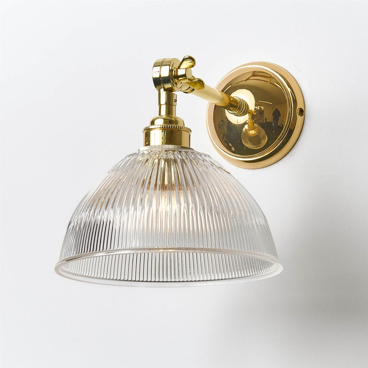 Old School Electric Prismatic Dome Wall Light : Adjustable Arm