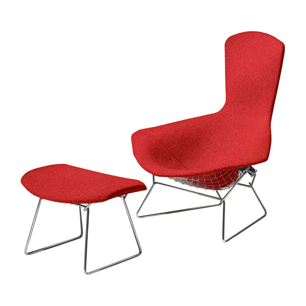 Knoll Bertoia Armchair High Back with Ottoman