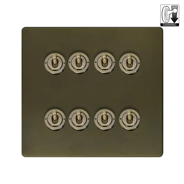 Soho Lighting Eton Collection Bronze 20A 8 Gang Dimming Toggle Switch