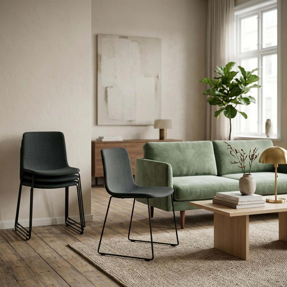 Fredericia Pato Sledge Chair, Fully Upholstered
