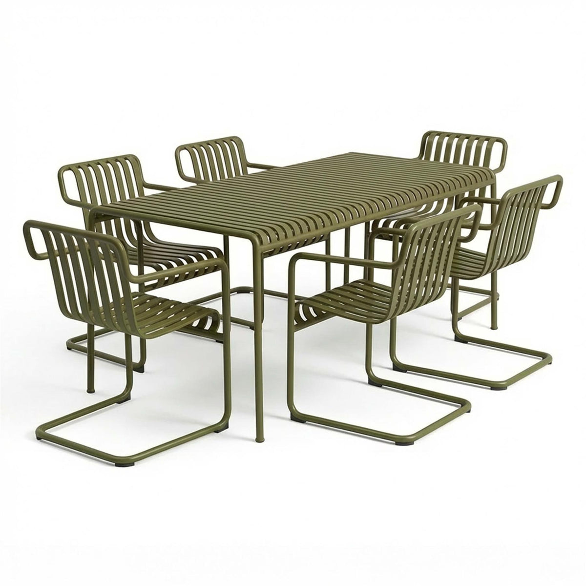 HAY Palissade Large Garden Dining Set with 6 Chairs - Curated by Holloways of Ludlow