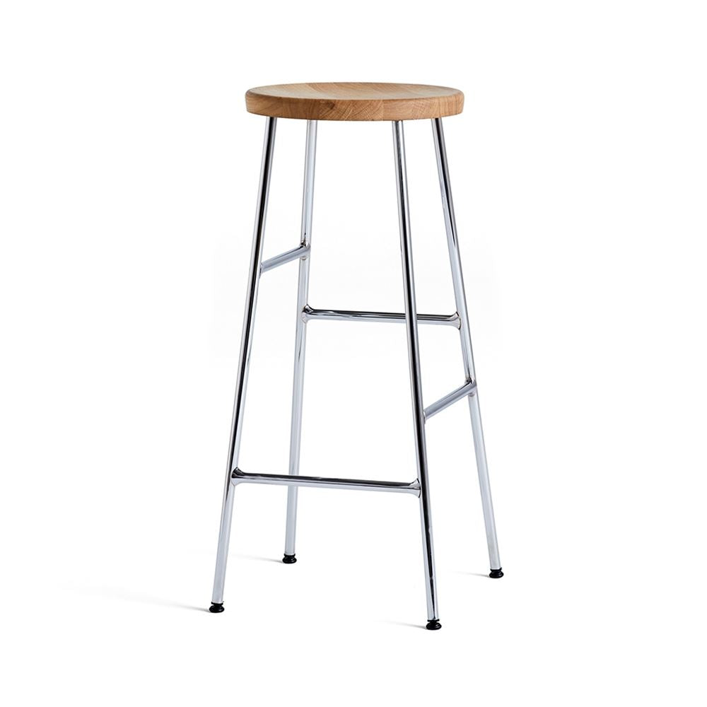 Outlet HAY Cornet Stool - Bar Stool, Chrome Base, Oiled Oak Seat