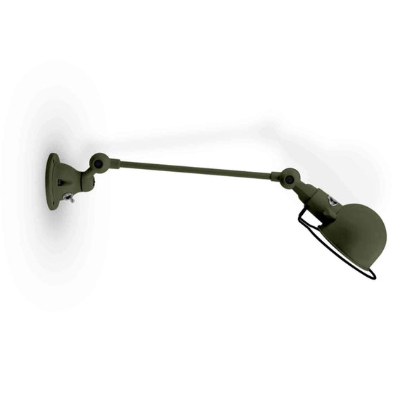 Outlet Jielde Signal One Arm Adjustable Wall Light - Olive, Matt, Integral Switch On Wall Base