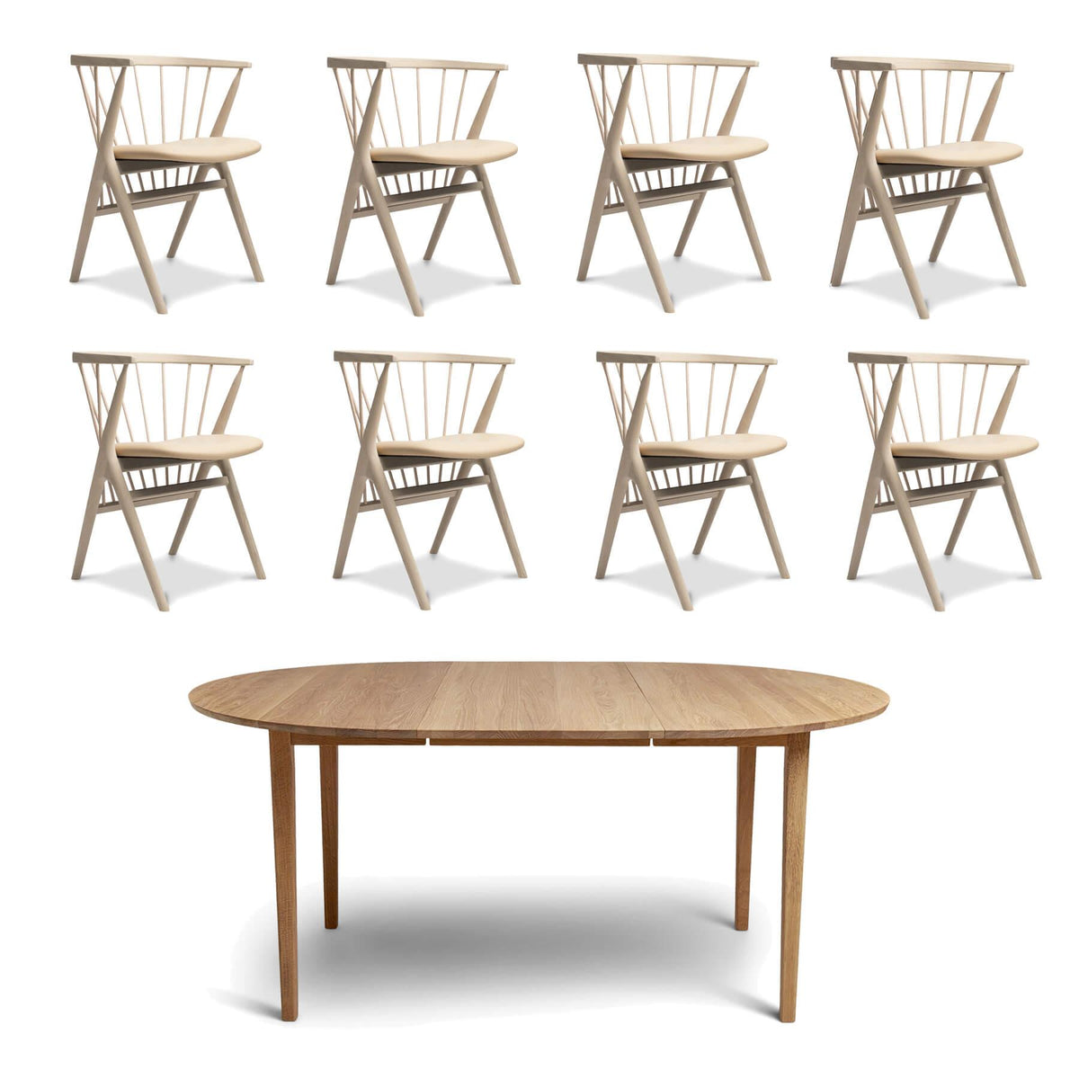 Sibast No 3 Dining Table & No 8 Dining Chair Set