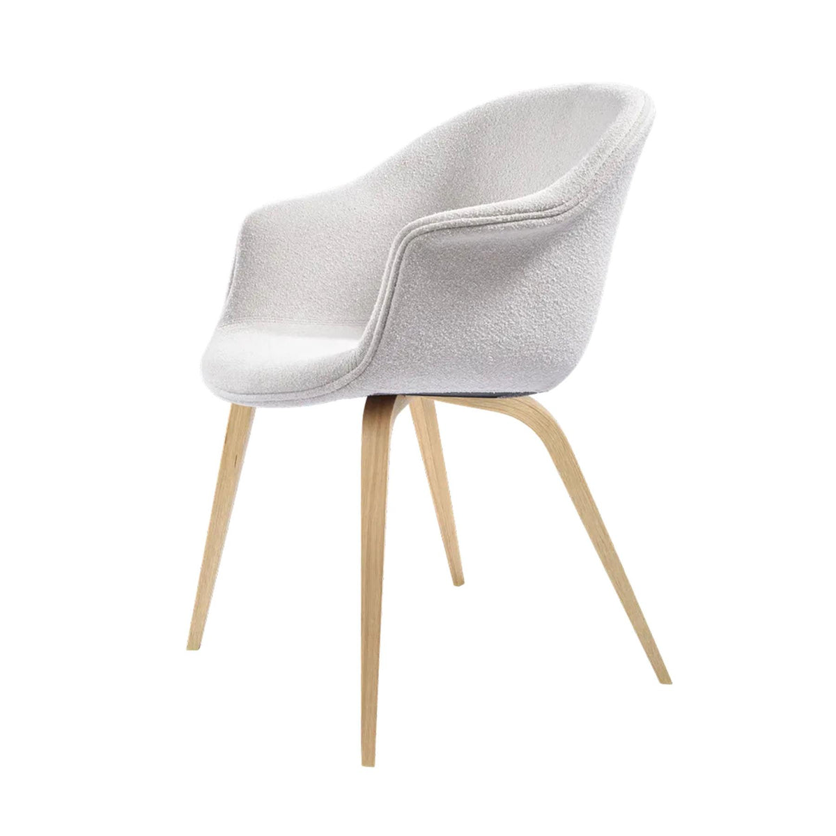 GUBI Bat Dining Chair, Fully Upholstered and Wood Base