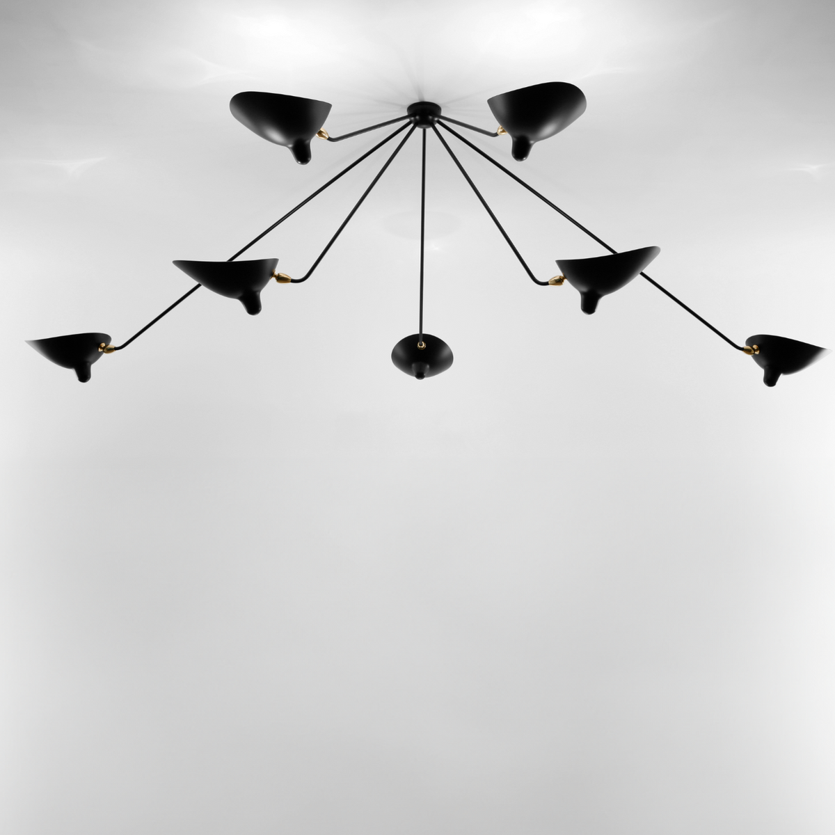 Serge Mouille Plafonnier Araignee 7 Still Arms Wall Lamp