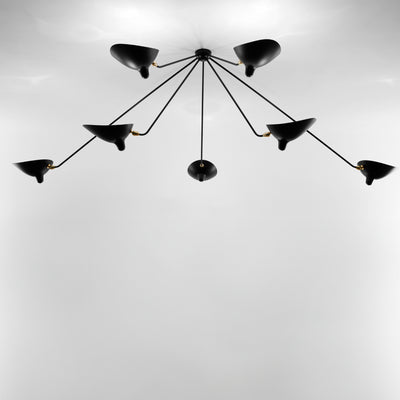 Serge Mouille Plafonnier Araignee 7 Still Arms Wall Lamp