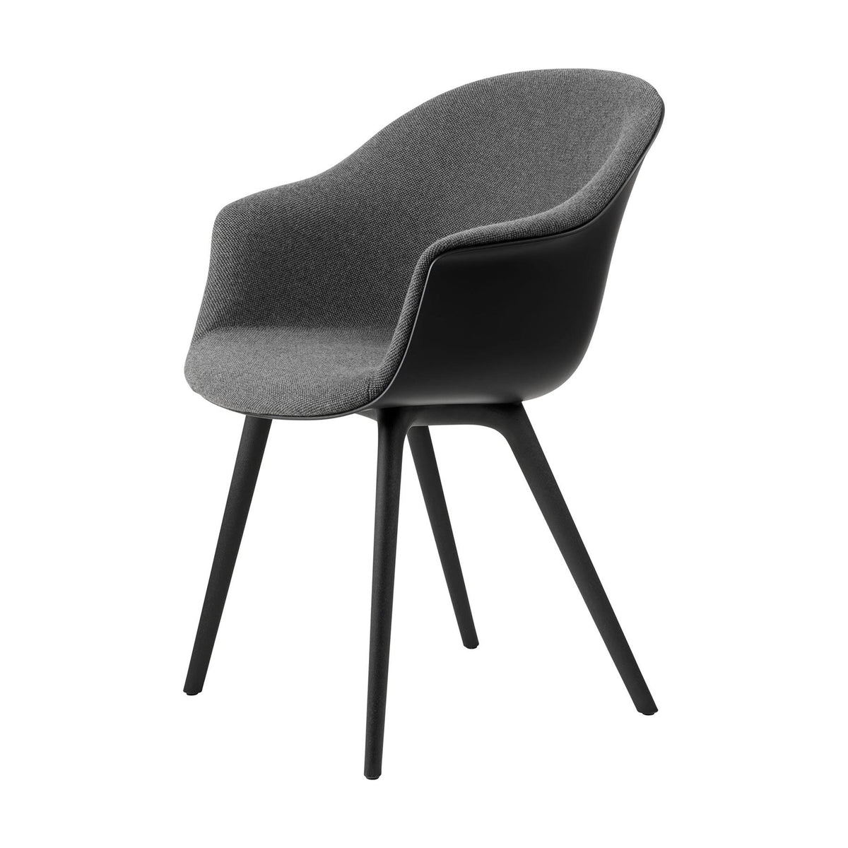 GUBI Bat Dining Chair with Front Upholstery and Plastic Legs