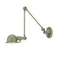 Outlet Jielde Signal Two Arm Adjustable Wall Light - Khaki, Gloss, Integral Switch On Wall Base