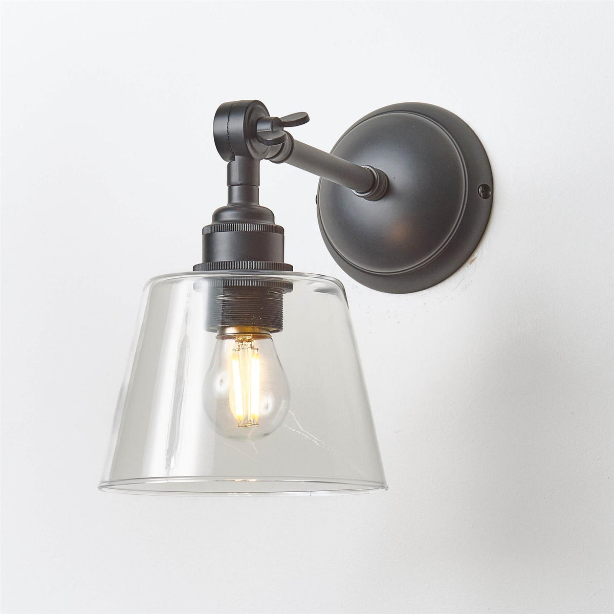 Old School Electric Tapered Blown Wall Light : Adjustable Arm