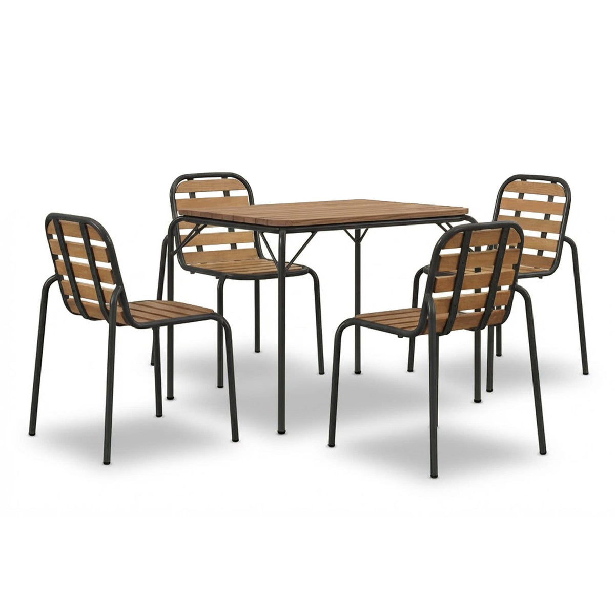 Normann Copenhagen Vig Wood Garden Dining Set - Small - Curated by Holloways of Ludlow