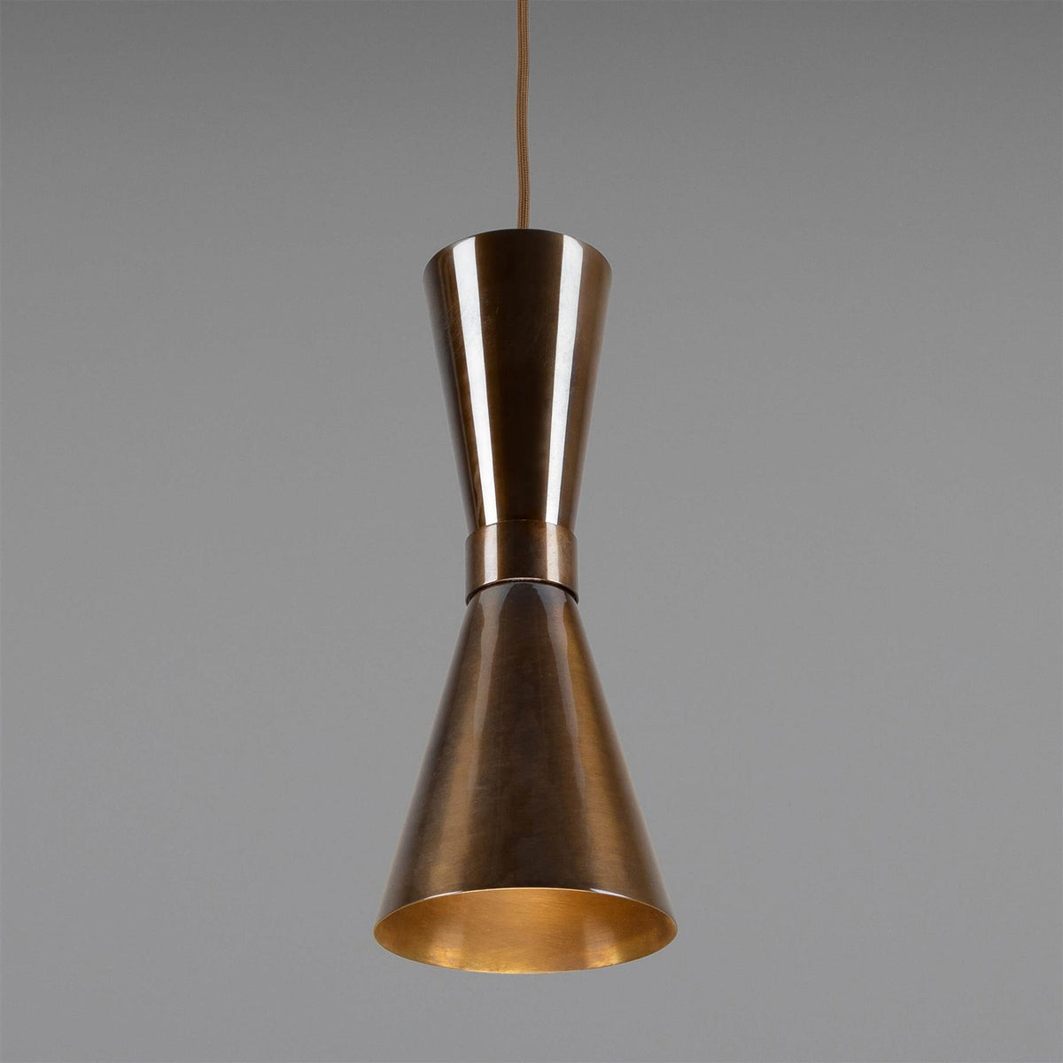 Mullan Lighting Amias Mid-Century Brass Pendant Light