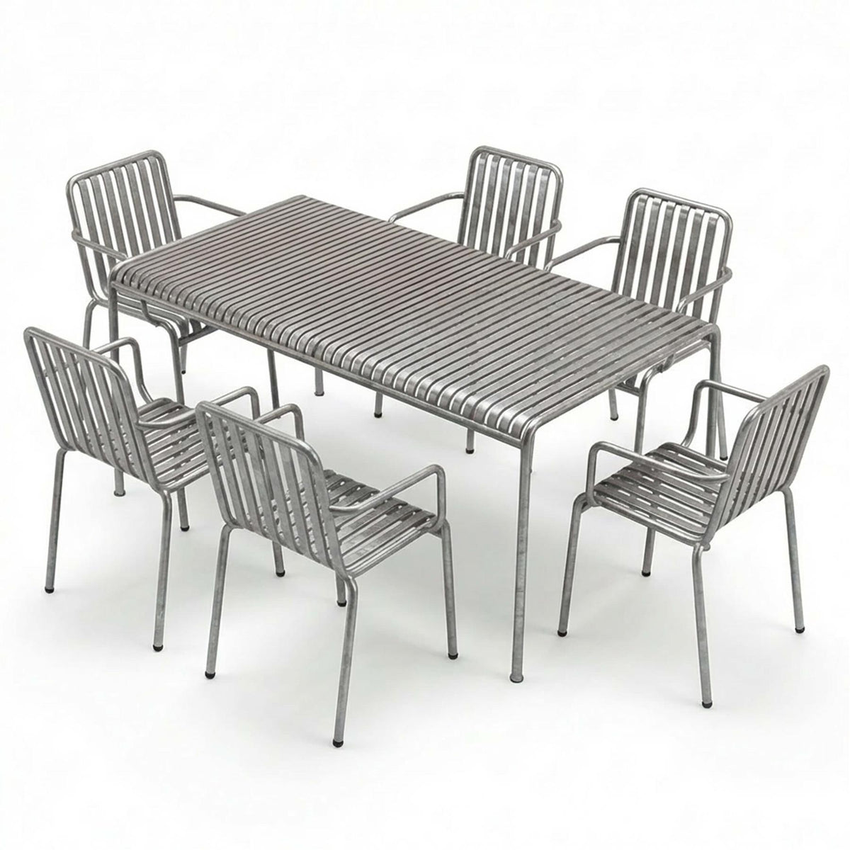 HAY Palissade Large Garden Dining Set with 6 Chairs - Curated by Holloways of Ludlow