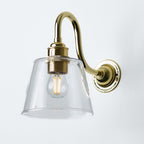 Old School Electric Tapered Wall Light : Swan Arm : Bathroom Version