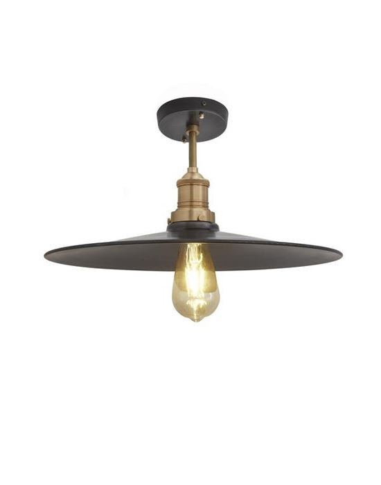 Industville Brooklyn Flush Ceiling Light - Flat Shade