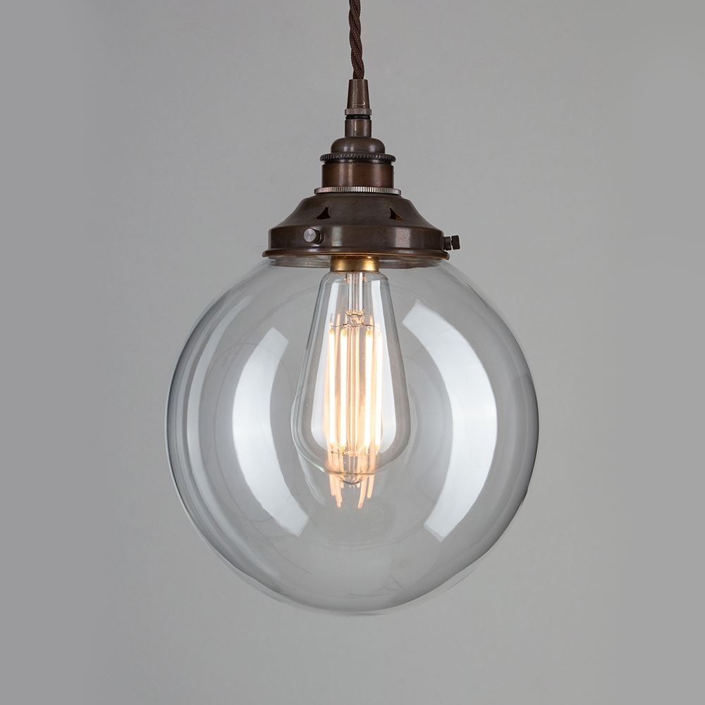 Outlet Old School Electric Globe Blown Glass Pendant Light