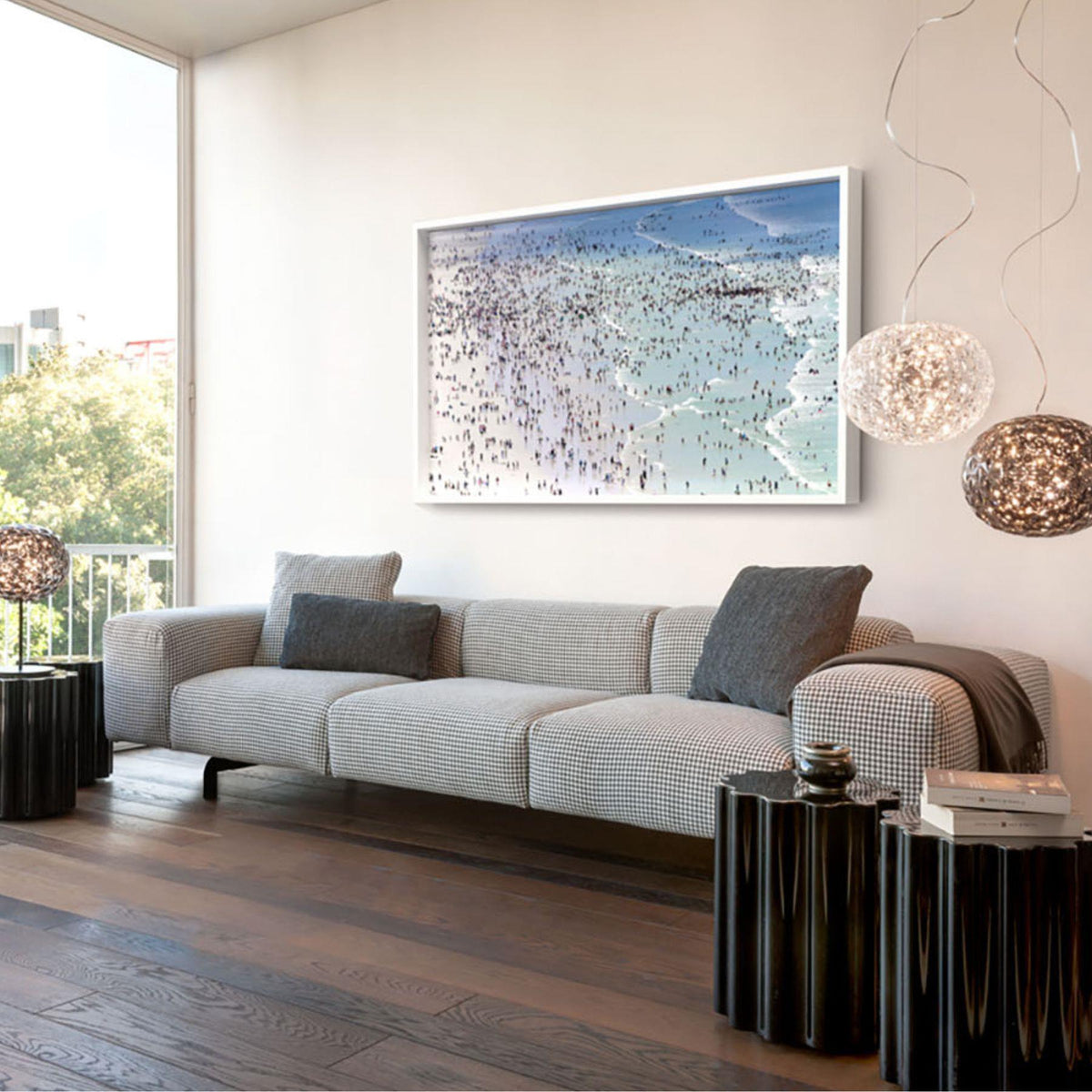 Kartell Largo Three Seater Pied De Poule Sofa