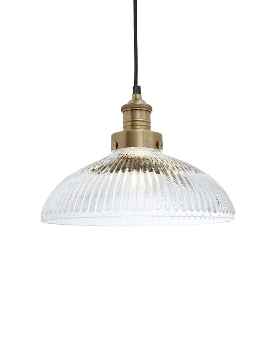 Industville Brooklyn Ribbed Glass Pendant Light
