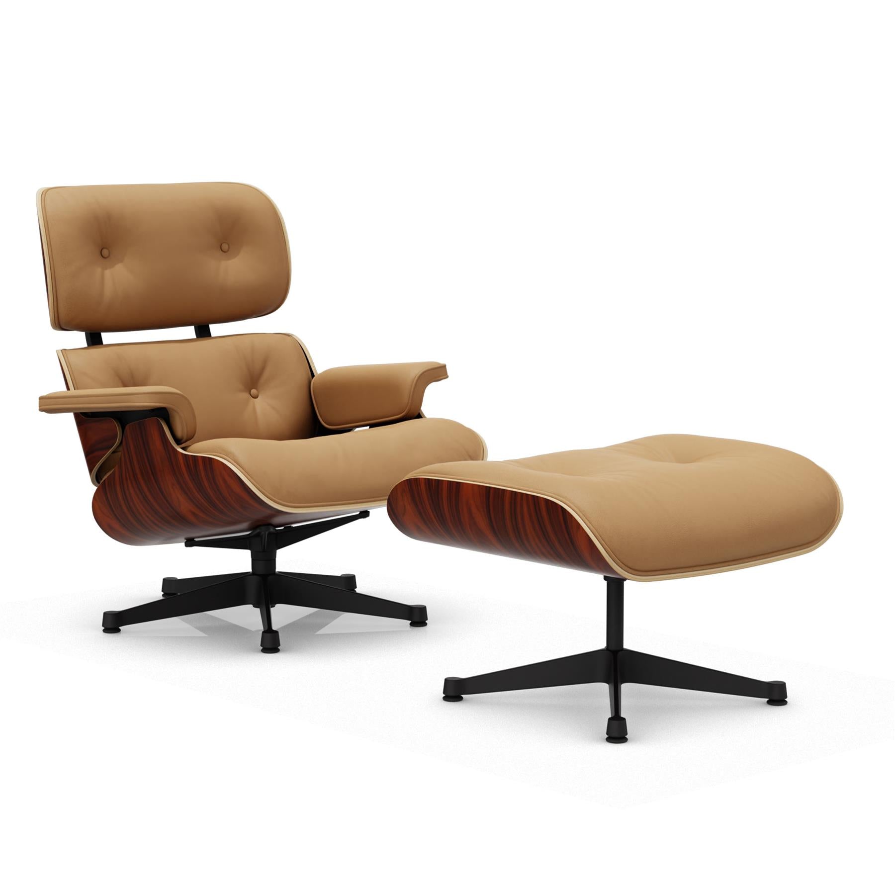 Vitra Eames Contemporary Lounge Chair and Footstool in Santos Palisander