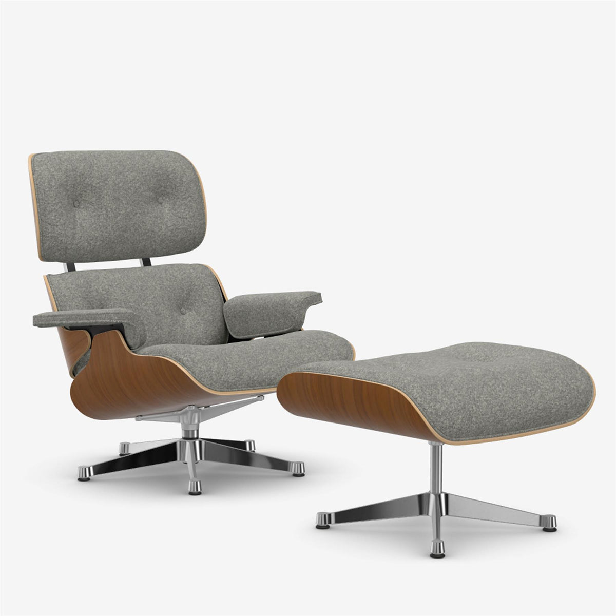 Vitra Eames Contemporary Lounge Chair and Footstool in Natural Walnut