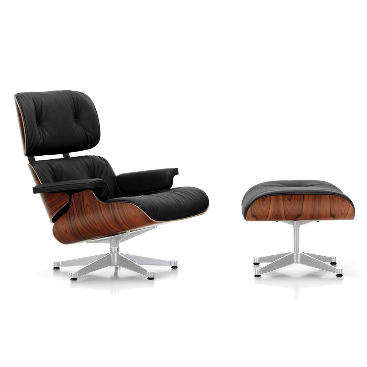 Vitra Eames Contemporary Lounge Chair and Footstool in Santos Palisander
