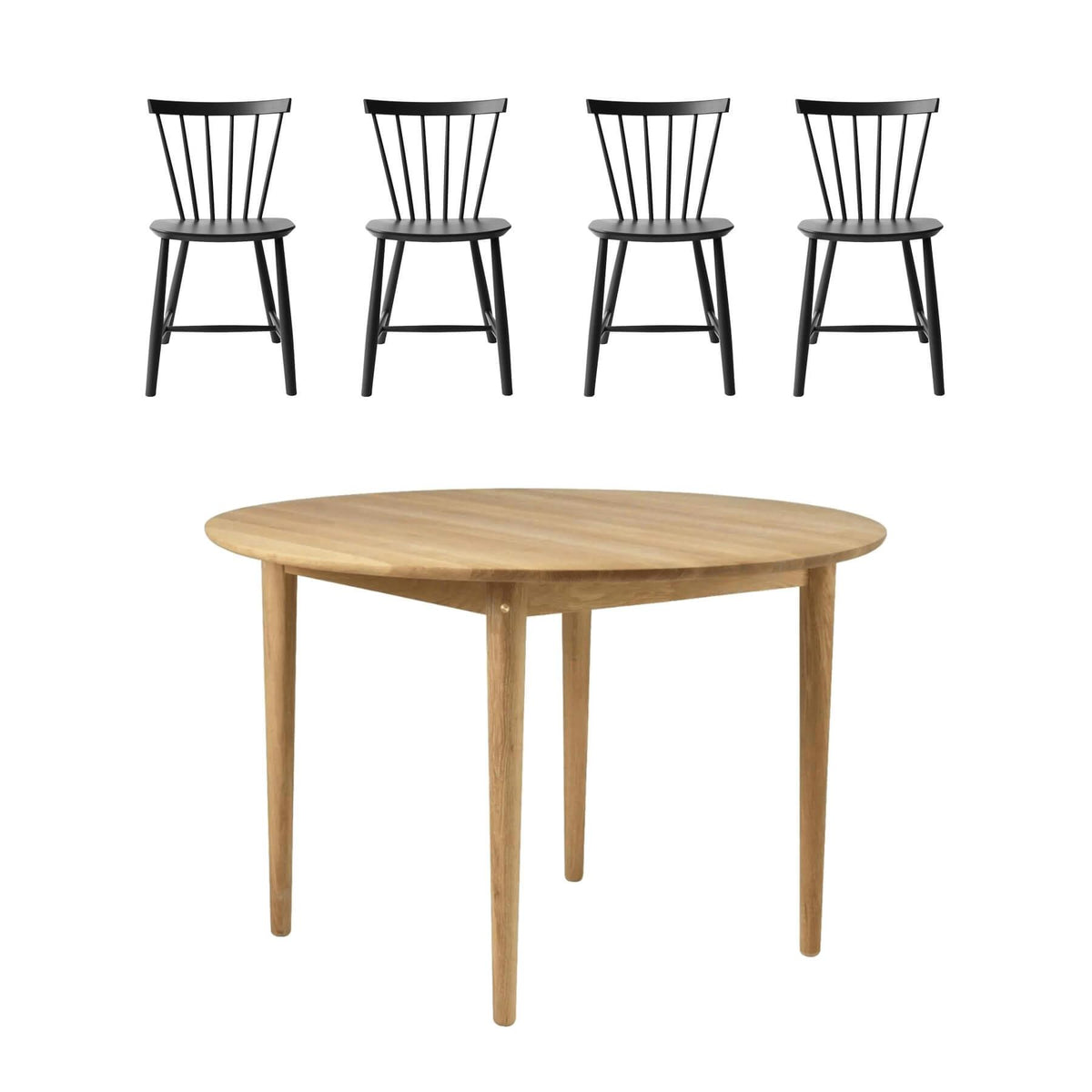 FDB Mobler Round Kitchen Dining Table Set