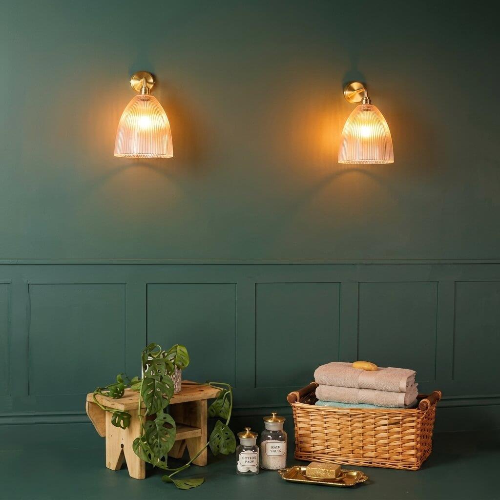 Mullan Lighting Hale Prismatic Railway Glass Wall Light