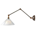 Mullan Lighting Rebell Adjustable Arm Wall Light with Prismatic Glass Shade