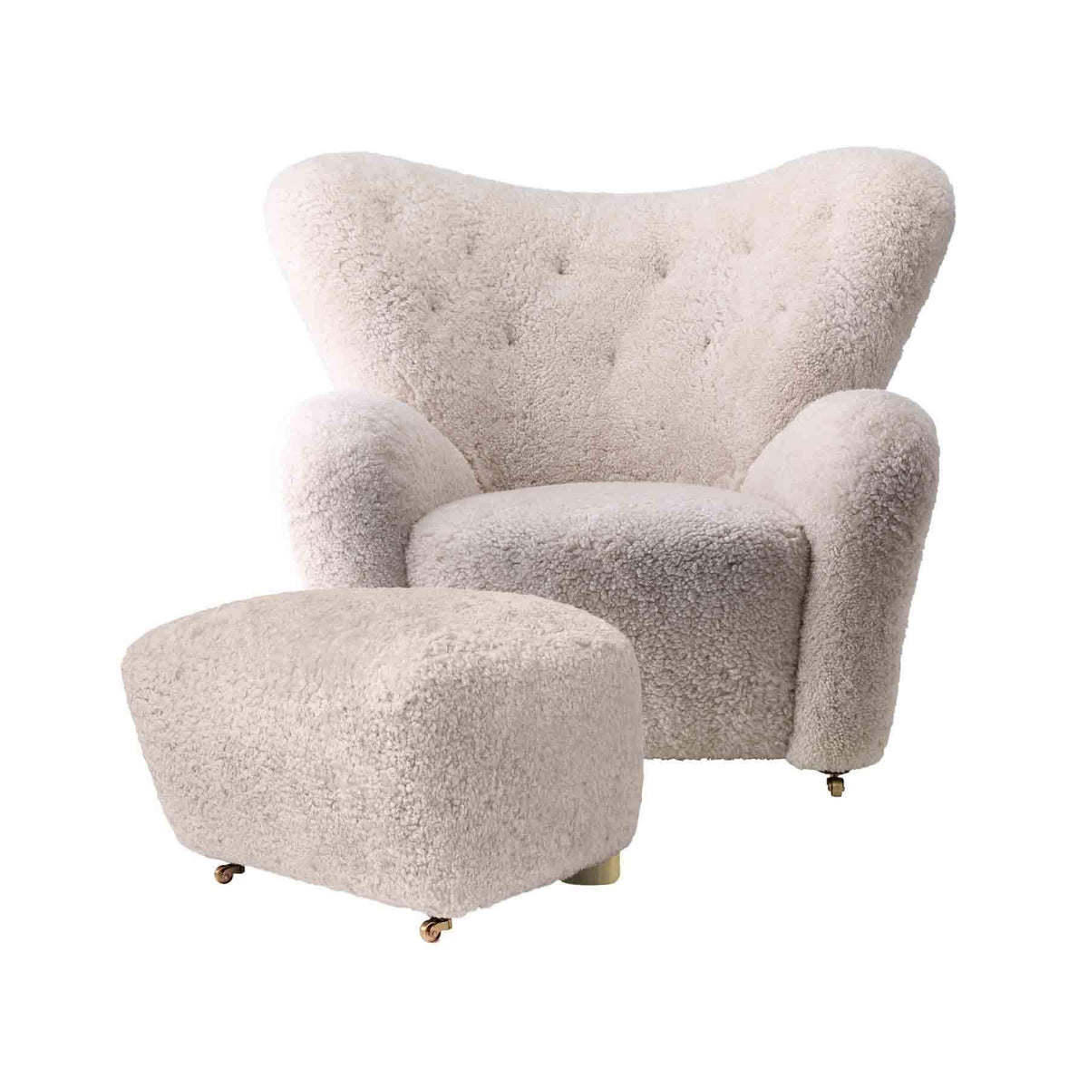 Audo Copenhagen Tired Man Sheepskin Lounge Chair with Ottoman
