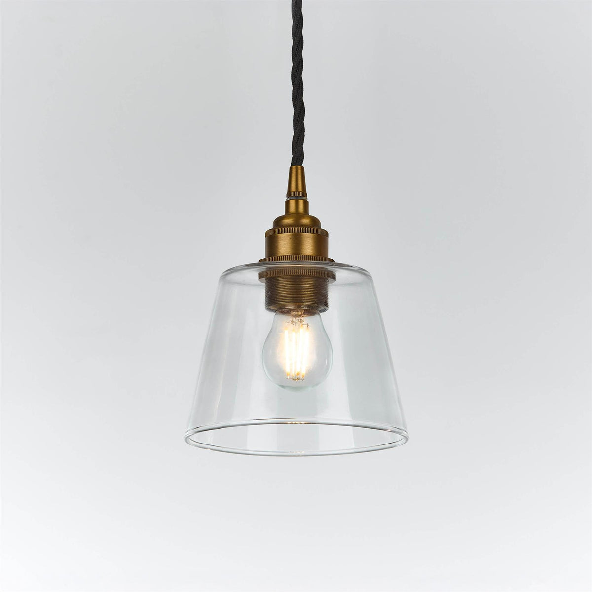 Old School Electric Tapered Blown Pendant Light