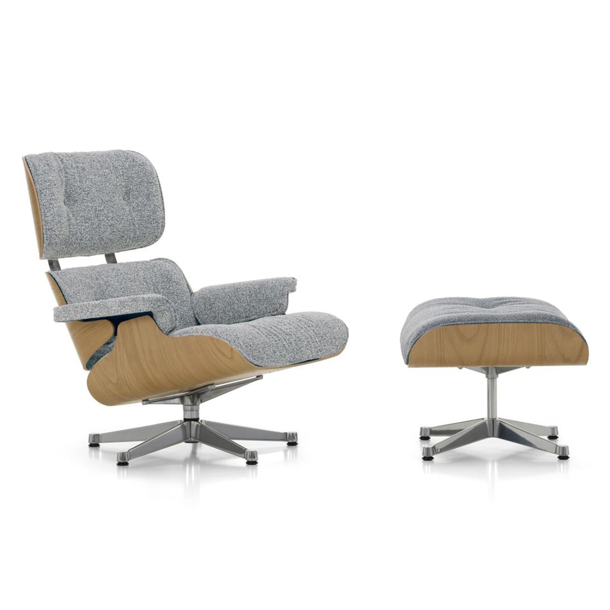 Vitra Eames Contemporary Lounge Chair and Footstool in Chestnut