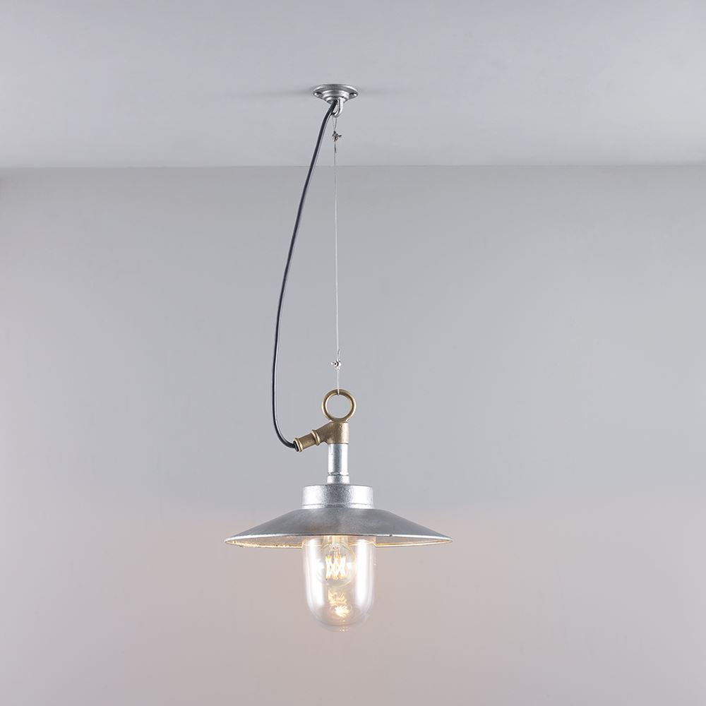 Davey Well Glass Pendant Light With visor