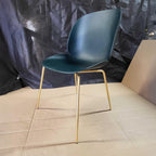 Ex-Display GUBI Beetle Dining Chair - Conic Base - Brass Base, Dark Green **STORE COLLECTION ONLY**