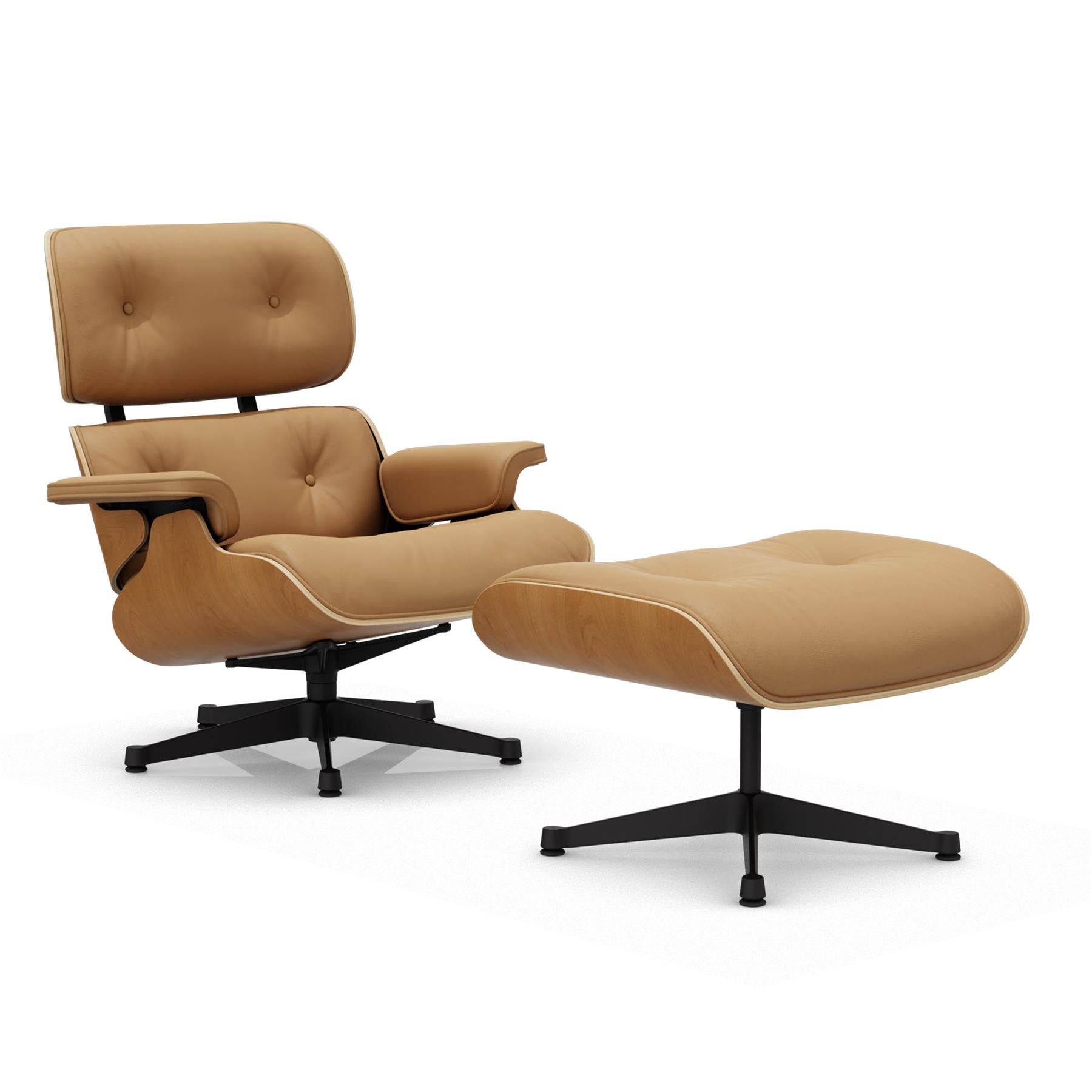 Vitra Eames Contemporary Lounge Chair and Footstool in Cherry